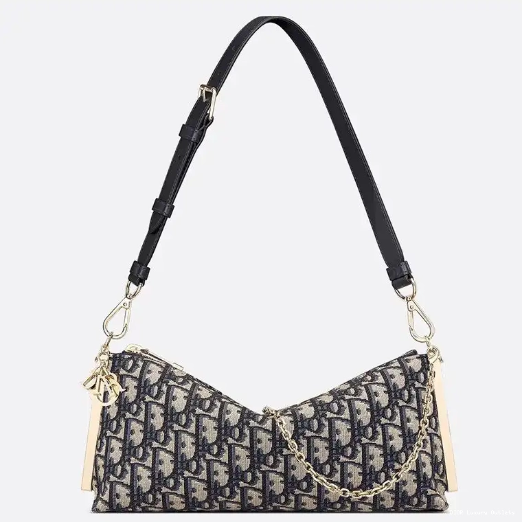 Dior Canvas Blue Oblique Bag Club Motif 0525 Luxury